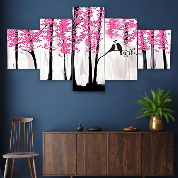 Nature Set of Five 3D Framed Paintings for Wall Decoration – Ideal for Home, Living Room, and Bedroom (75 x 43 CM)