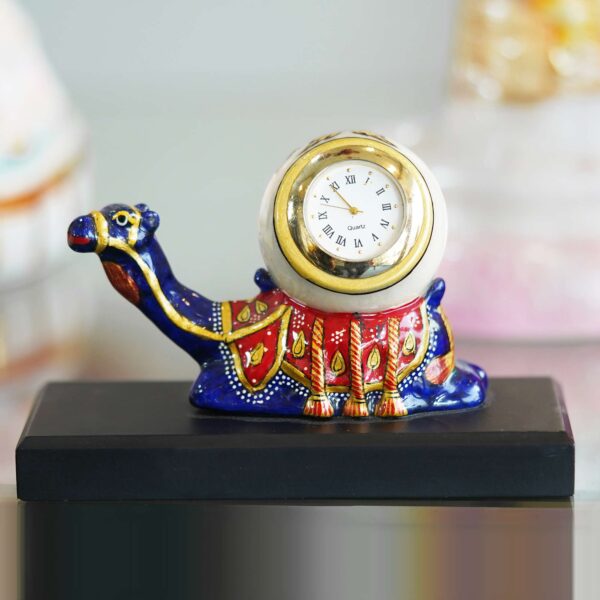 Handcrafted Marble Camel Clock: Timeless Elegance for Your Home